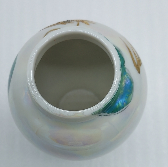 Mini Vase Glazed Opalescent Handpainted Porcelain - Picture 4 of 8